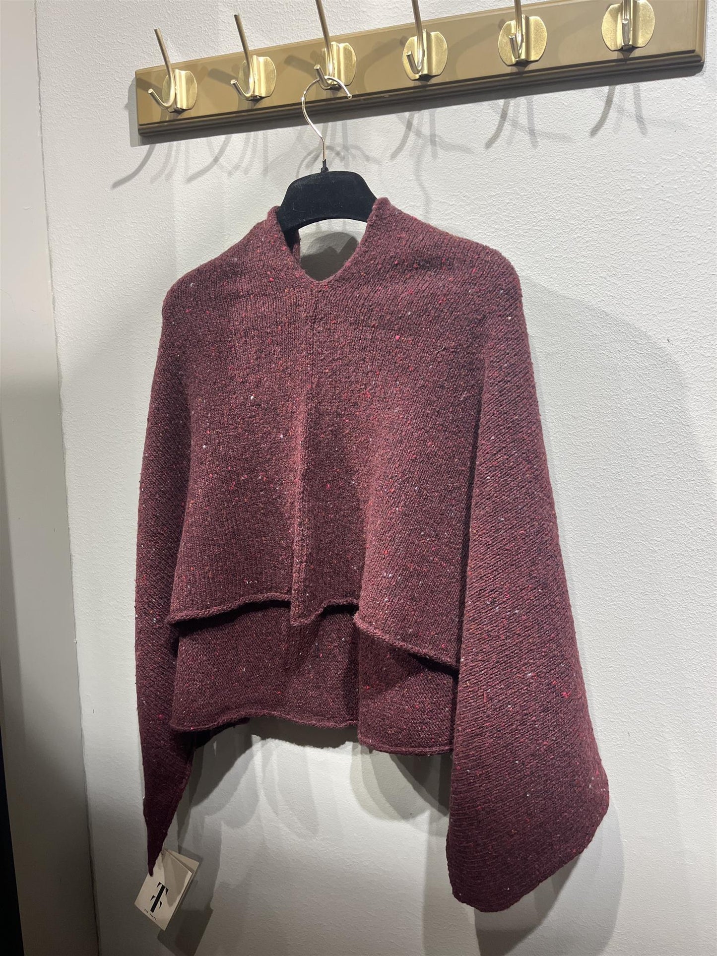 Tif Tiffy Skylar Poncho Burgundy