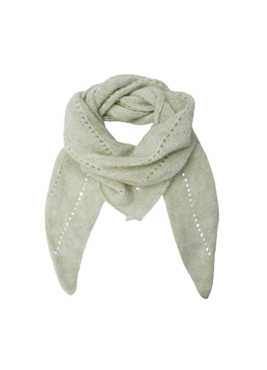 Black Colour Dell Knitted Mini Scarf Sage Green